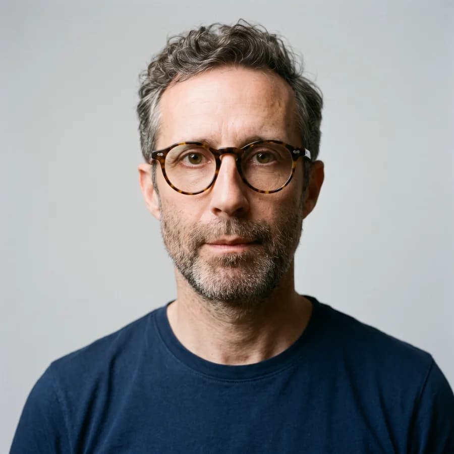 Professional portrait in soft frontal light, even and symmetrical, minimal shadow on the face.