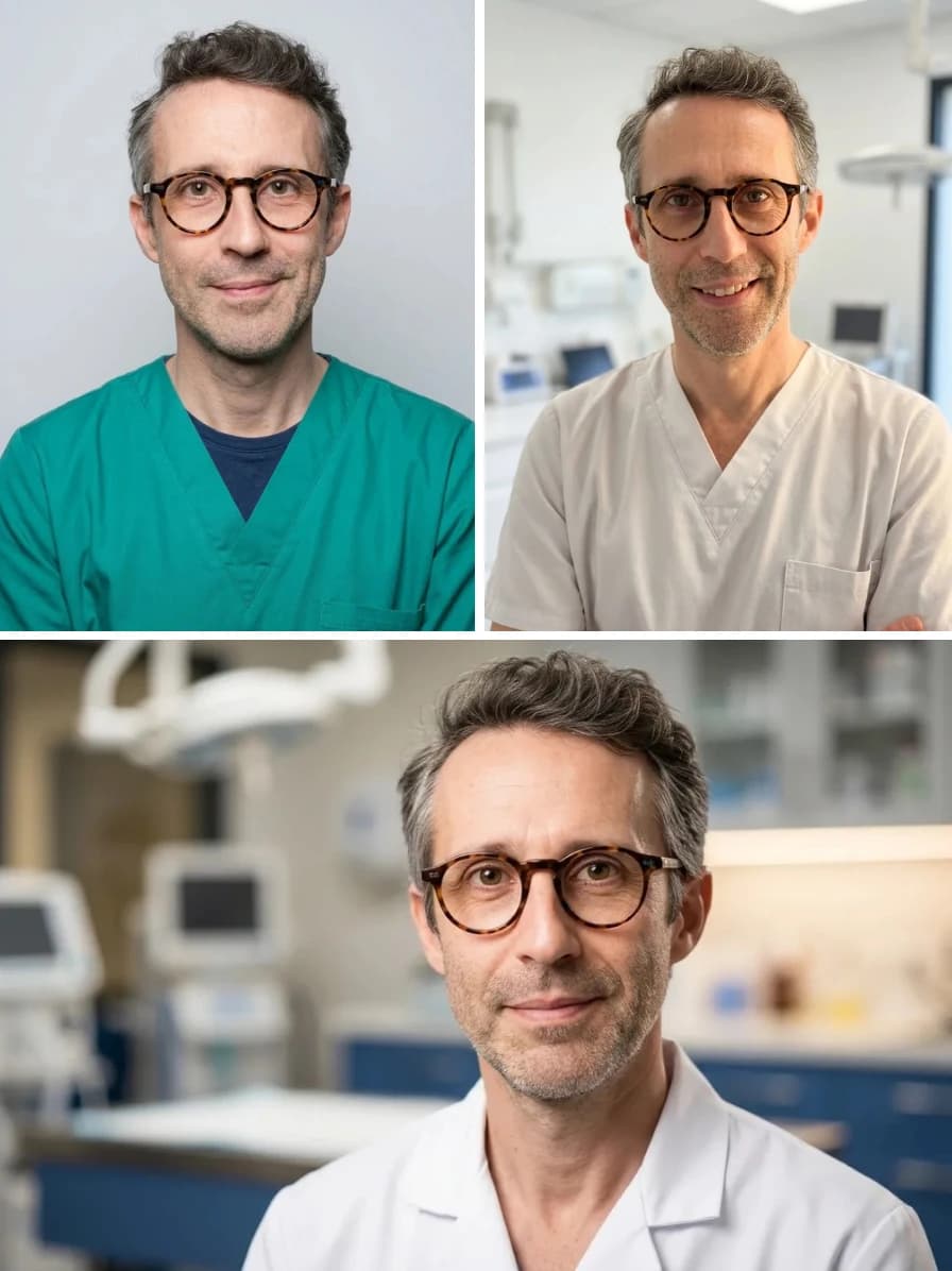 Portraits d'équipe d'une clinique vétérinaire — image cohérente comme signal de marque employeur dans un secteur en tension de recrutement