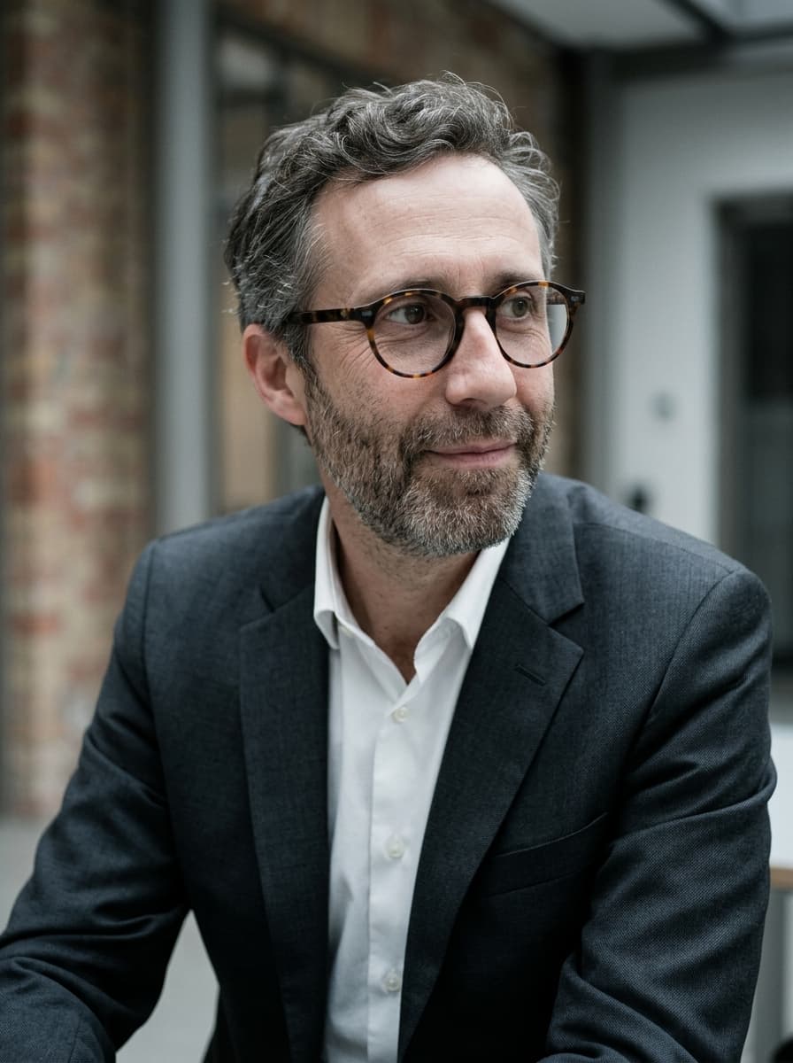 Portrait IA style décontracté professionnel — tenue smart casual, fond naturel, pour marque employeur